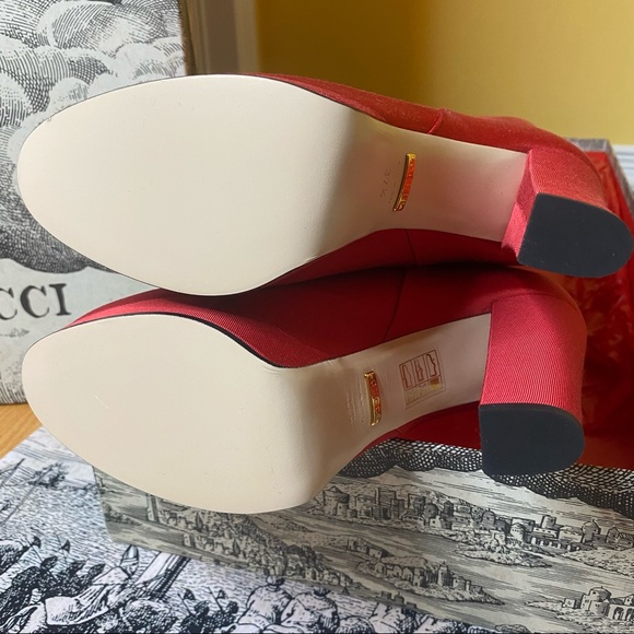 GUCCI Red High Knee Boots - Picture 2 of 15
